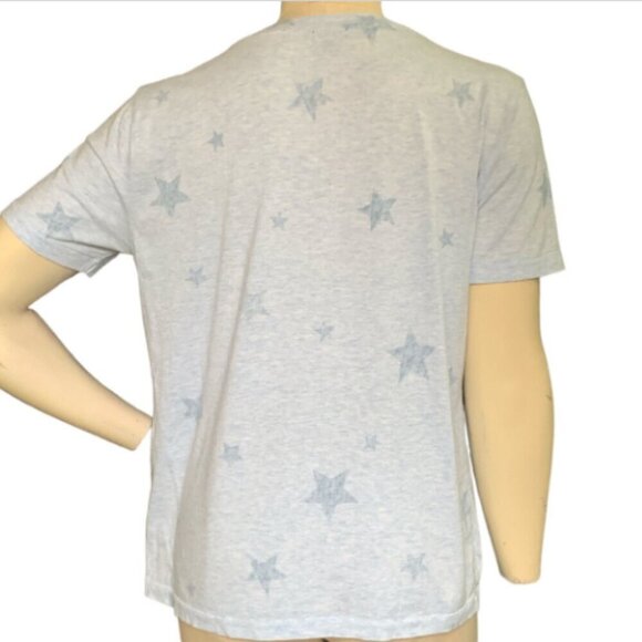 Splendid Star Print Short Sleeve Crew Neck Tee Womens Sz M Blue 139J - Picture 4 of 8